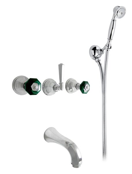 Potinkinis vonios maišytuvo komplektas su dušeliu.  Teide Chic 1903**15C